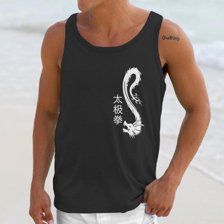 Tai Chi Chuan White Chinese Dragon Graphic Gift Unisex Tank Top Gifts for Her