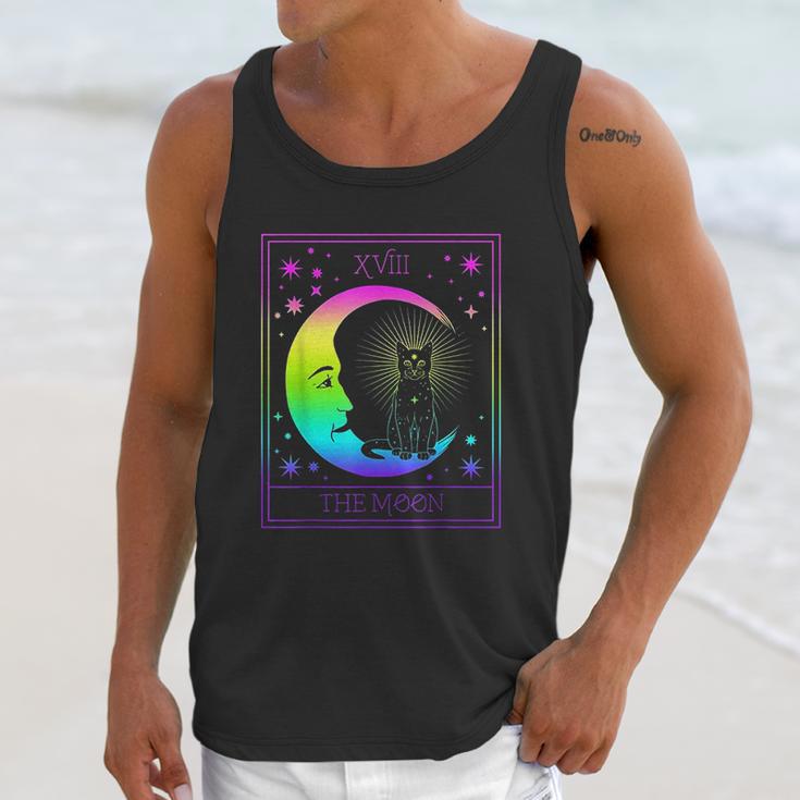 Tarot Card Crescent Moon And Cat Pastel Goth Unisex Tank Top Gifts for Her