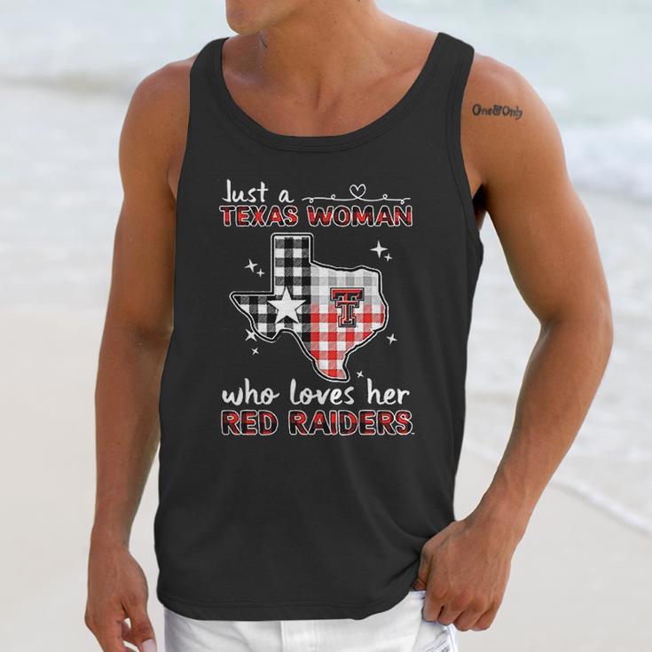 Texas Tech Red Raiders Woman Checkered Pattern State Map Unisex Tank Top Gifts for Her