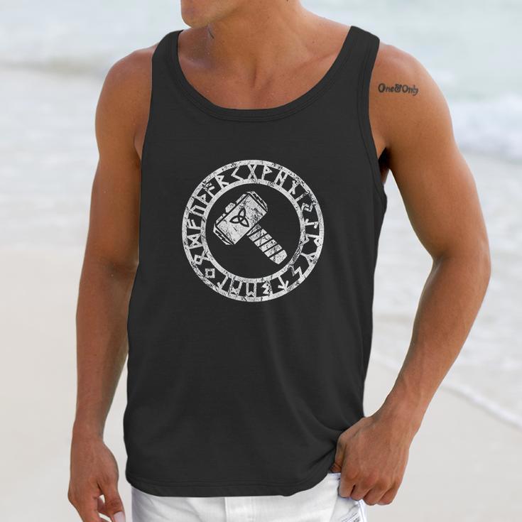 Thors Hammer Runes Circle Celtic Norse Nordic Symbol Unisex Tank Top Gifts for Her