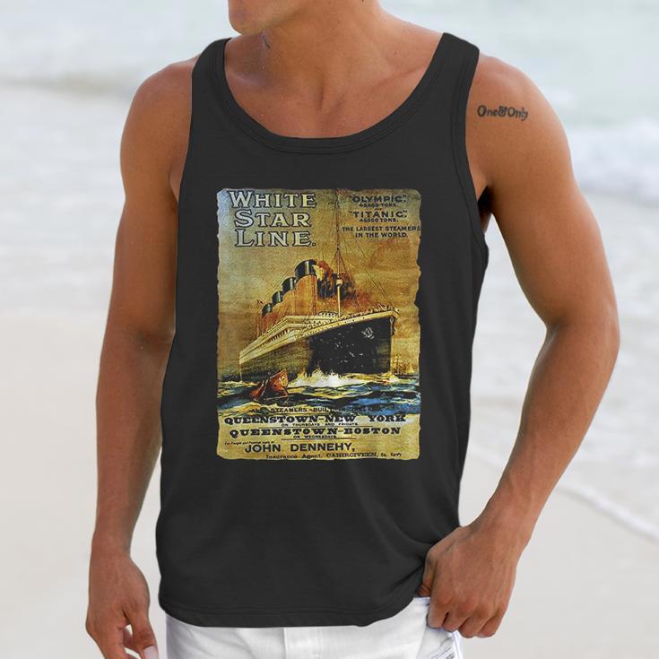 Titanic Sailing Ship Cruise Vintage Poster Unisex Tank Top Gifts for Her