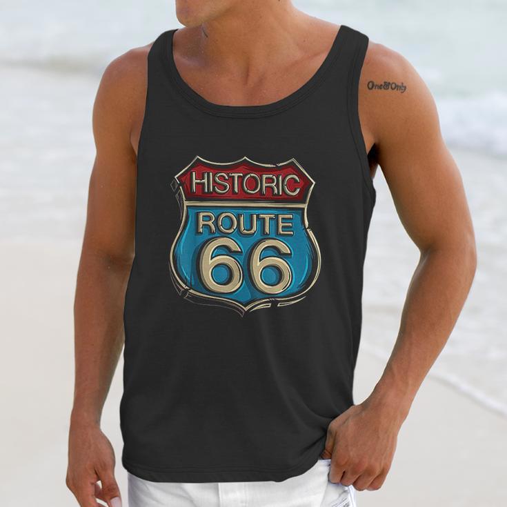 Historic Route 66 Road Sign Highway Unisex Tank Top Gifts for Her