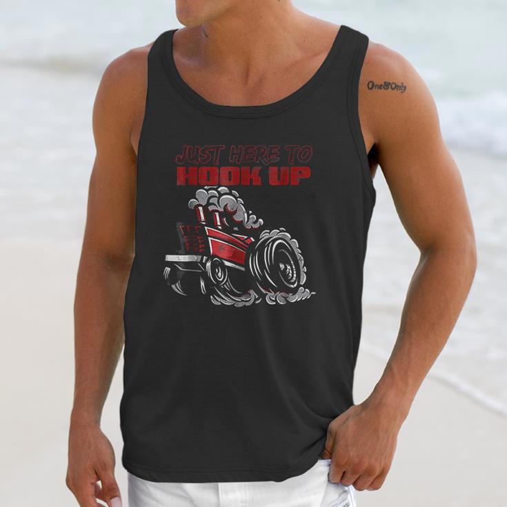 Tractor Pulling Funny Just Here To Hook Up Pulling Unisex Tank Top Gifts for Her