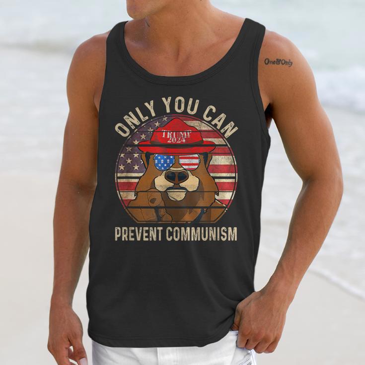 Trump Bear 45 47 Maga 2024 Only You Can Prevent Communism Unisex Tank Top Gifts for Her