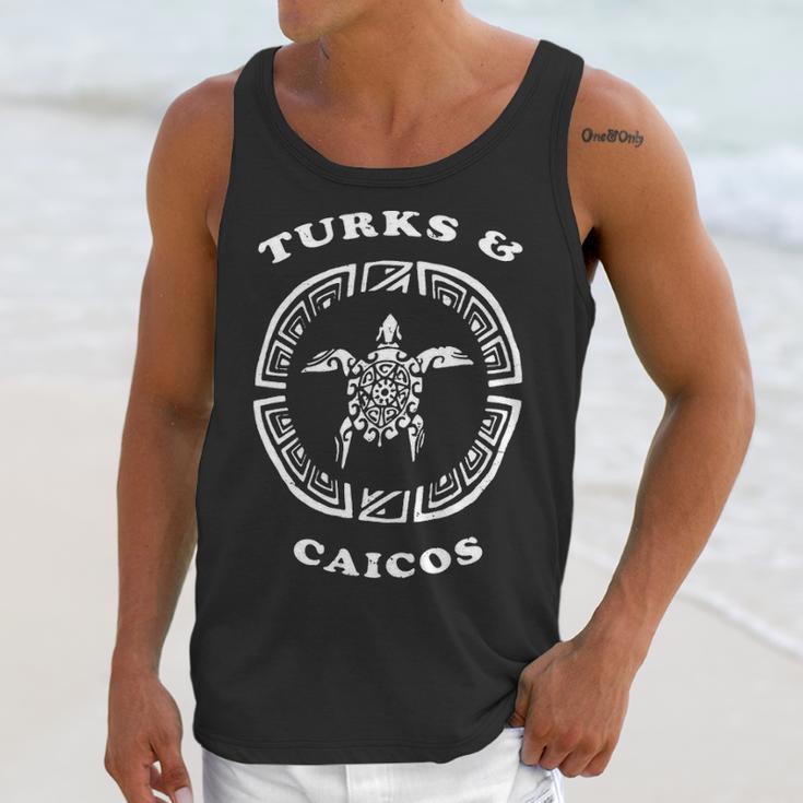 Turks & Caicos Retro Vintage Tribal Turtle Vacation Gift Unisex Tank Top Gifts for Her