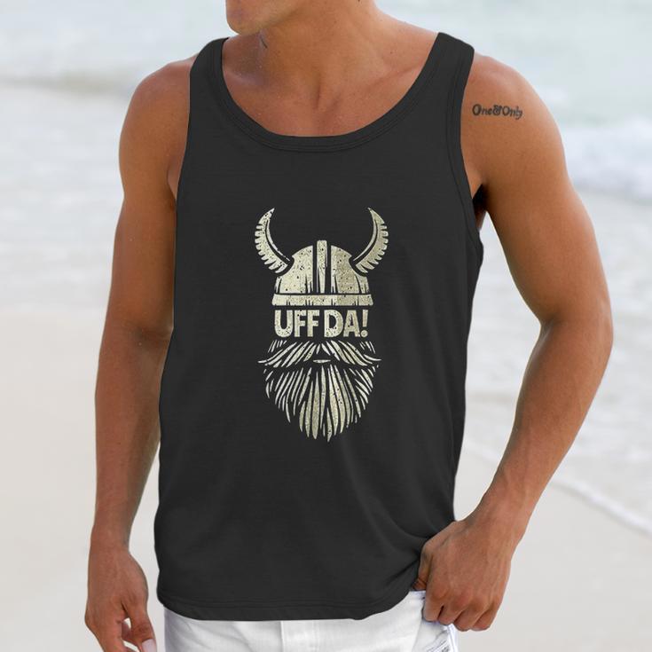 Uff Da Norwegian Quote Scandinavian Viking Helmet Beard Man Unisex Tank Top Gifts for Her