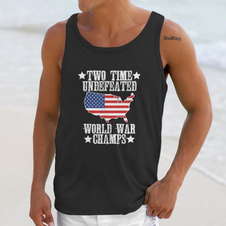 Undefeated Two 2 Time World War Champs Champions Unisex Tank Top Gifts for Her