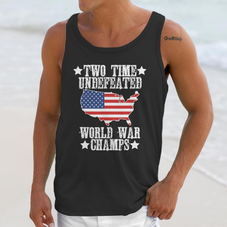 Undefeated Two 2 Time World War Champs Champions Usa Unisex Tank Top Gifts for Her