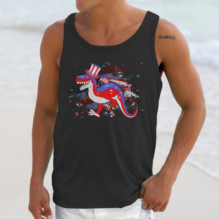 Usa Patriotic Presidential Dinosaur Unisex Tank Top Gifts for Her