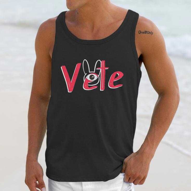 Vete One Eye Trap Bunny Silhouette Bad Doodle Gift Unisex Tank Top Gifts for Her