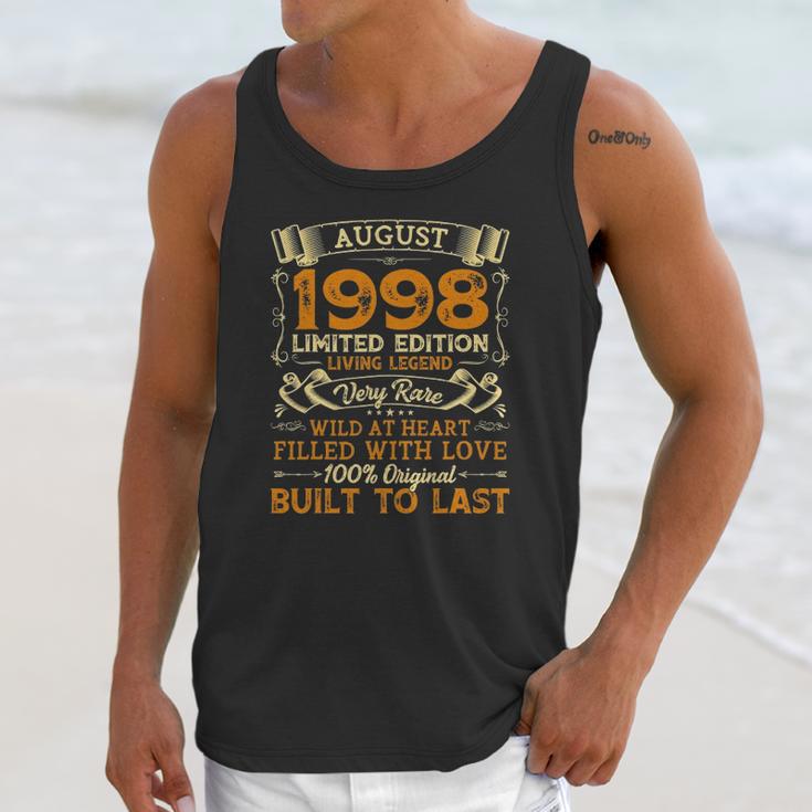 Vintage 23Rd Birthday August 1998 23 Years Old Gift Unisex Tank Top Gifts for Her