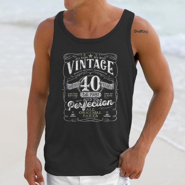 Vintage 40Th Birthday Top For Him 1981 Unisex Tank Top Gifts for Her