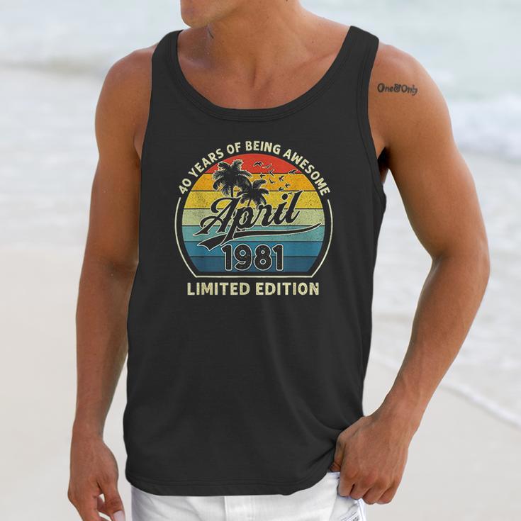 Vintage April 1981 Retro 41 Years Old 41Th Birthday Party Unisex Tank Top Gifts for Her