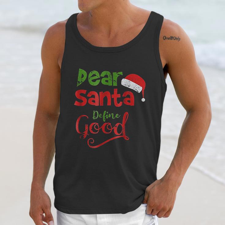 Vintage Dear Santa Define Good Unisex Tank Top Gifts for Her