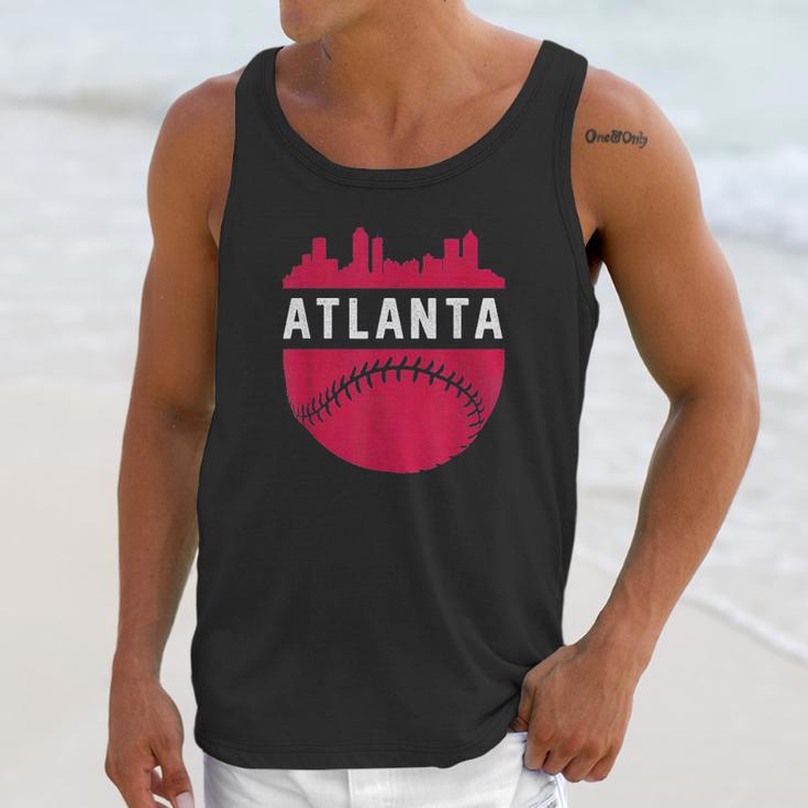 Vintage Downtown Atlanta Georgia Skyline Baseball Unisex Tank Top Gifts for Her