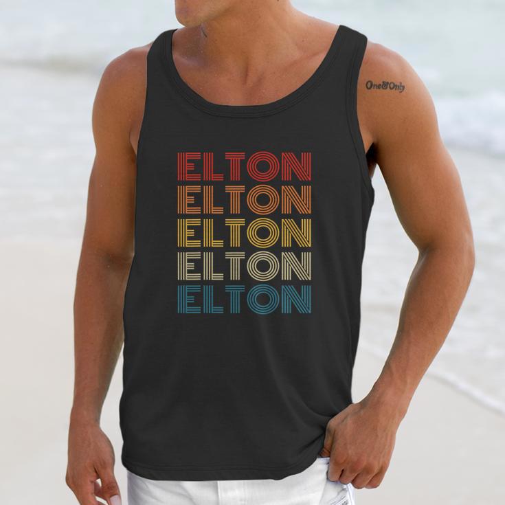 Vintage Elton Retro Personalized Design Name Unisex Tank Top Gifts for Her