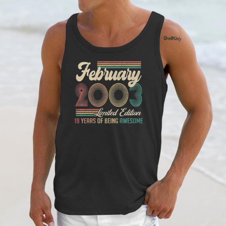 Vintage February 2003 Limited Edition 19 Years Old Birthday Unisex Tank Top Gifts for Her