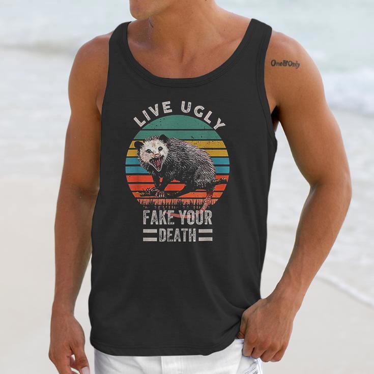 Vintage Live Ugly Fake Your Death Opossum Funny Unisex Tank Top Gifts for Her