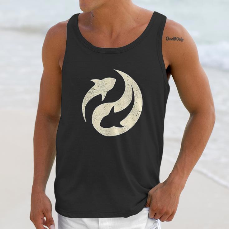 Vintage Ocean Conservation Yin Yang For Shark Lovers Unisex Tank Top Gifts for Her