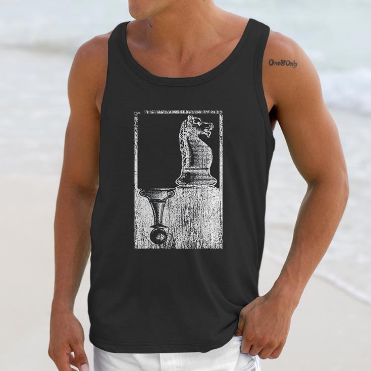 Vintage Pawn And Knight Shadow Chess Unisex Tank Top Gifts for Her