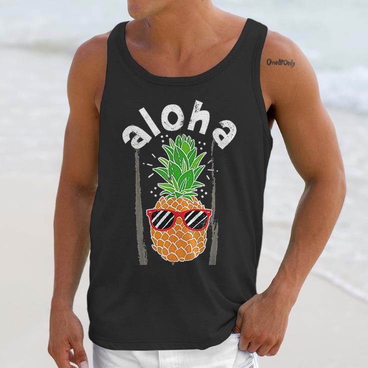 Vintage Pineapple Aloha Sunglasses Hawaiian Unisex Tank Top Gifts for Her