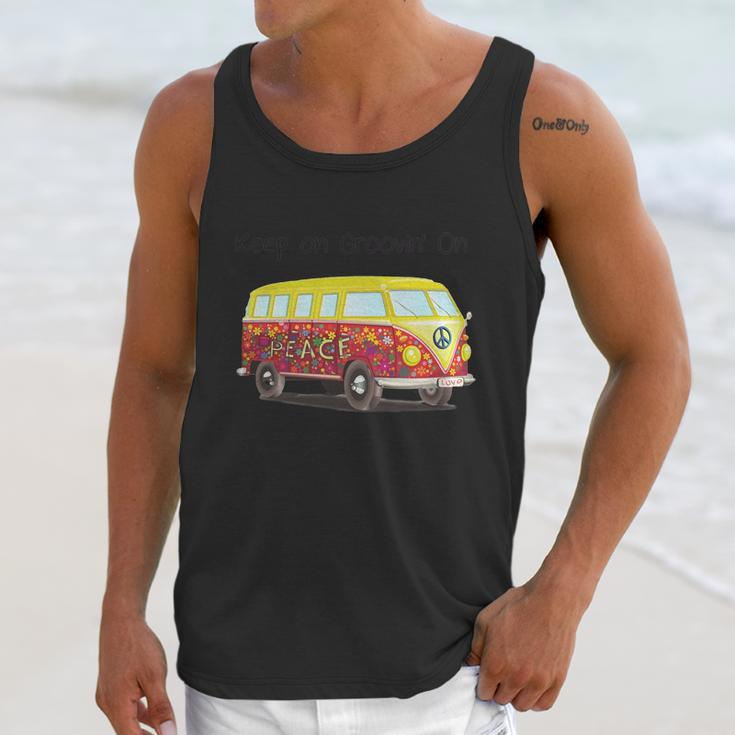 Volkswagen Peace Bus Keep On Groovin On Unisex Tank Top Gifts for Her