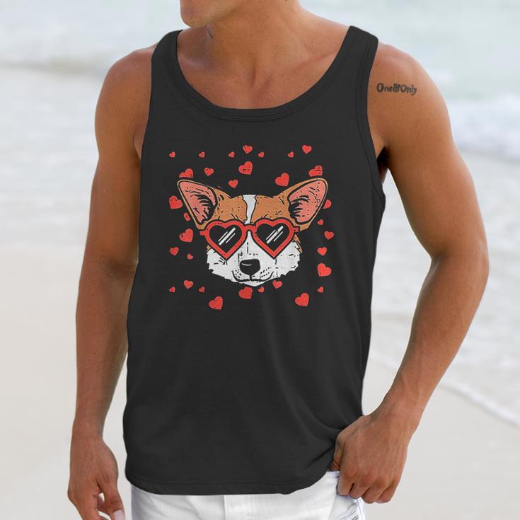 Welsh Corgi Face Heart Glasses Cute Valentines Day Dog Gift Unisex Tank Top Gifts for Her