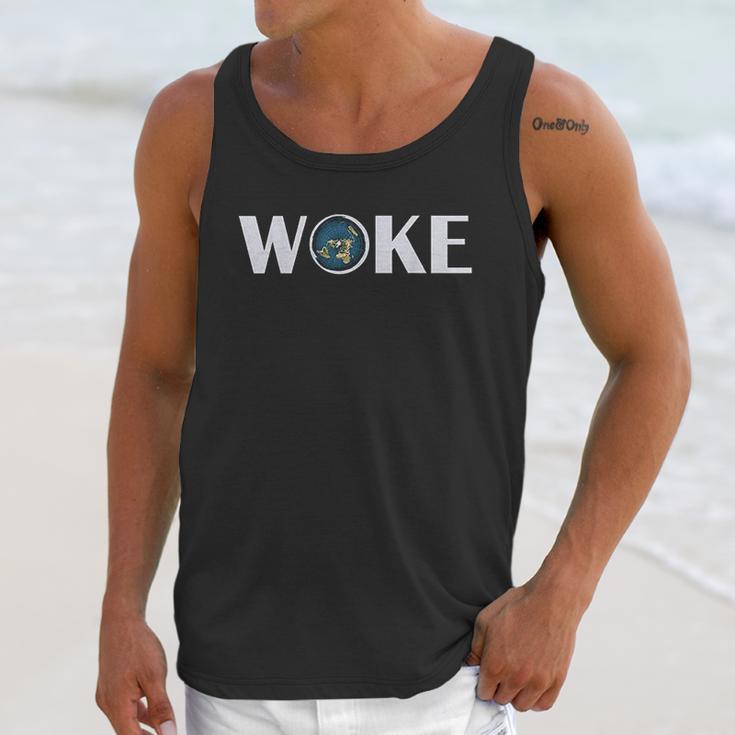 Woke Flat Earth Society Planet Gift Unisex Tank Top Gifts for Her