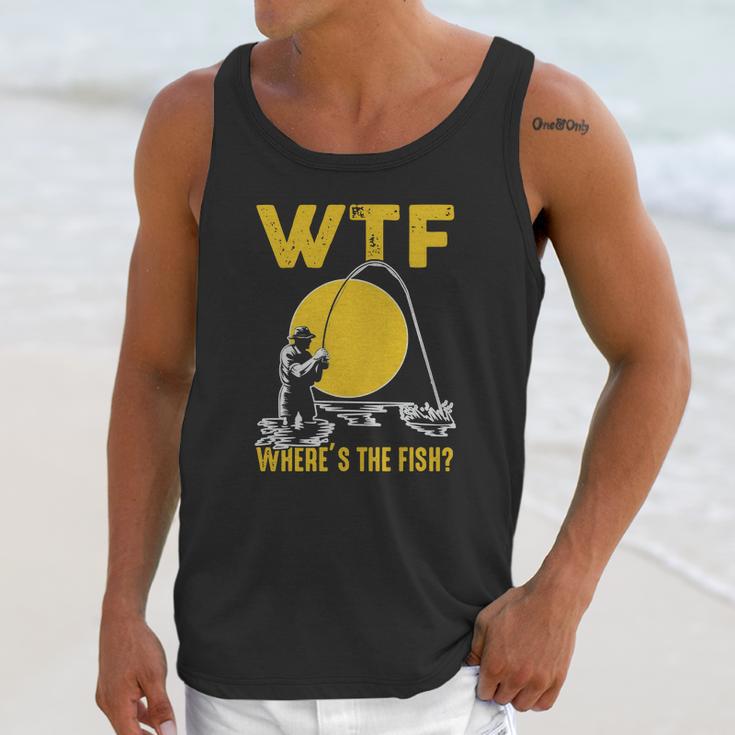 Wtf Wheres The Fish Funny Fishing T-Shirt Unisex Tank Top Gifts for Her