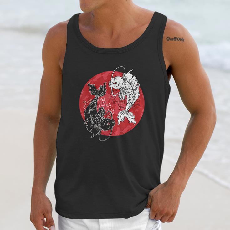 Yin Yang Koi Fish Carp Tai Chi Symbol Japanese Unisex Tank Top Gifts for Her