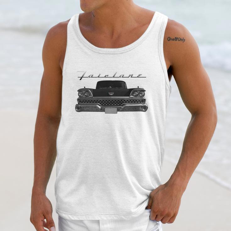 1959 Ford Fairlane Front Black Unisex Tank Top Gifts for Her