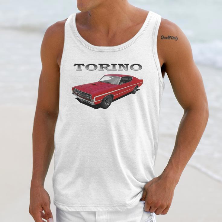 1969 Ford Torino Gt Front Red Unisex Tank Top Gifts for Her