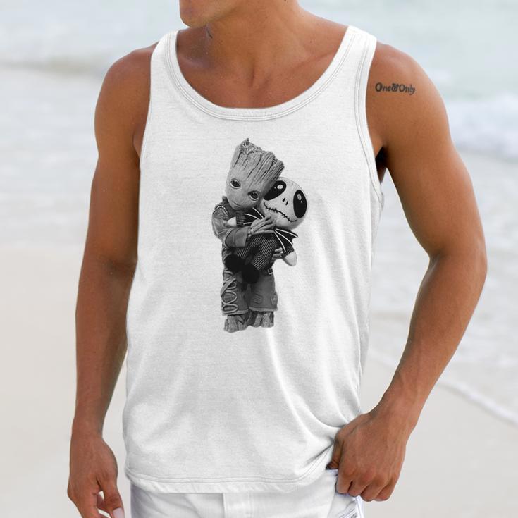 Baby Groot Hug Hugging Jack Skellington Shirt Unisex Tank Top Gifts for Her