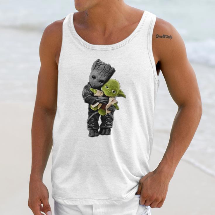 Baby Groot Hugging Baby Yoda Unisex Tank Top Gifts for Her