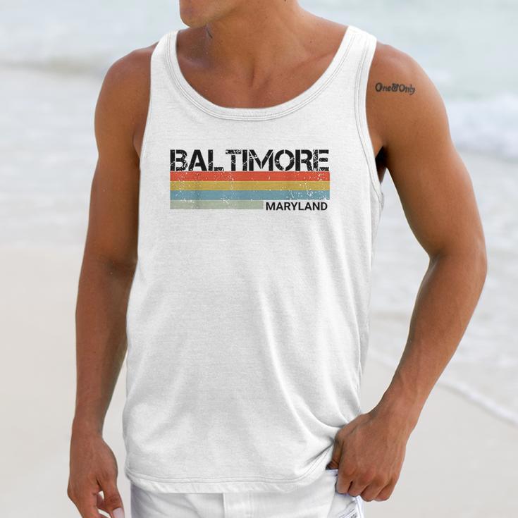 Baltimore Maryland Retro Vintage 80S Stripes Unisex Tank Top Gifts for Her