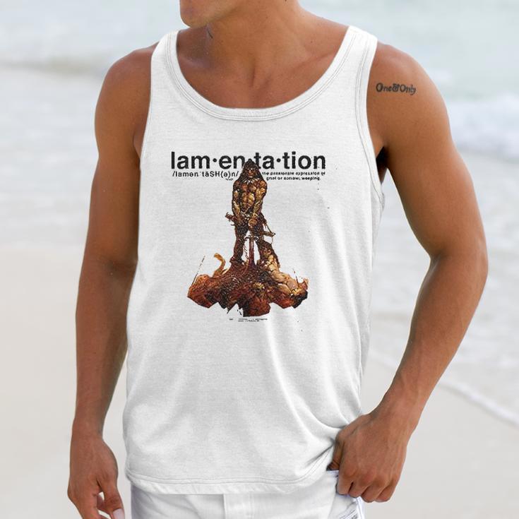 Barbarian Lamentation By Frank Frazetta Art Gray M Graphic Unisex Tank Top Gifts for Her