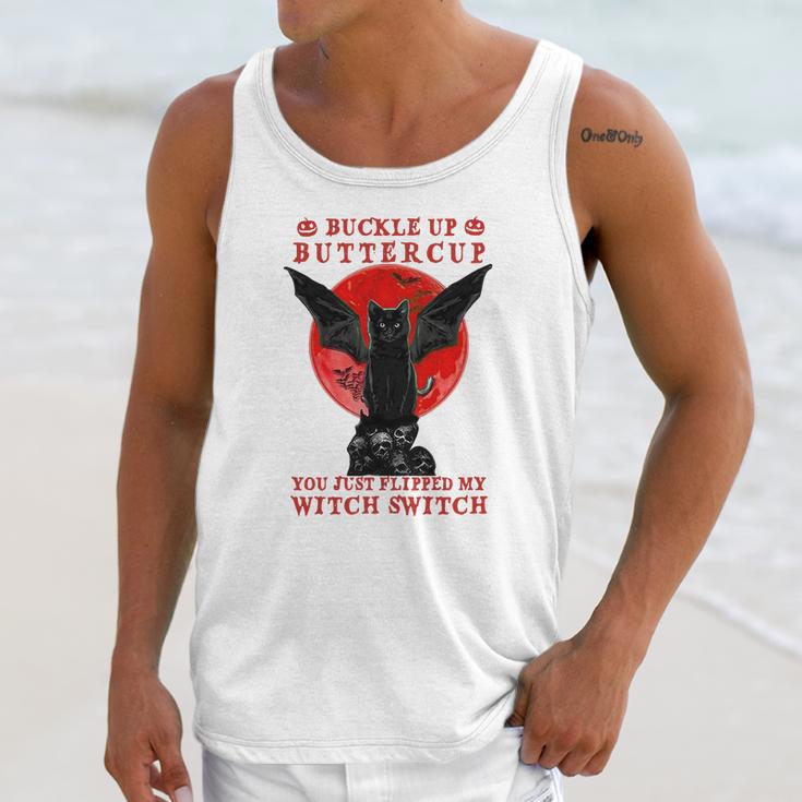 Batcat Buckle Up Buttercup You Just Flipped My Witch Switch Sweatshirt Unisex Tank Top Gifts for Her