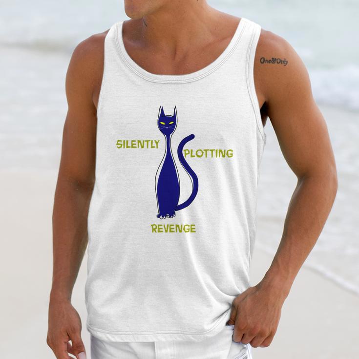 Ca Funny Silently Plotting Revenge Unisex Tank Top Gifts for Her