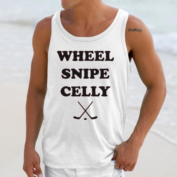 Campus Apparel Wheel Snipe Celly Funny Hockey Dangles Score Celebration Unisex Tank Top Gifts for Her