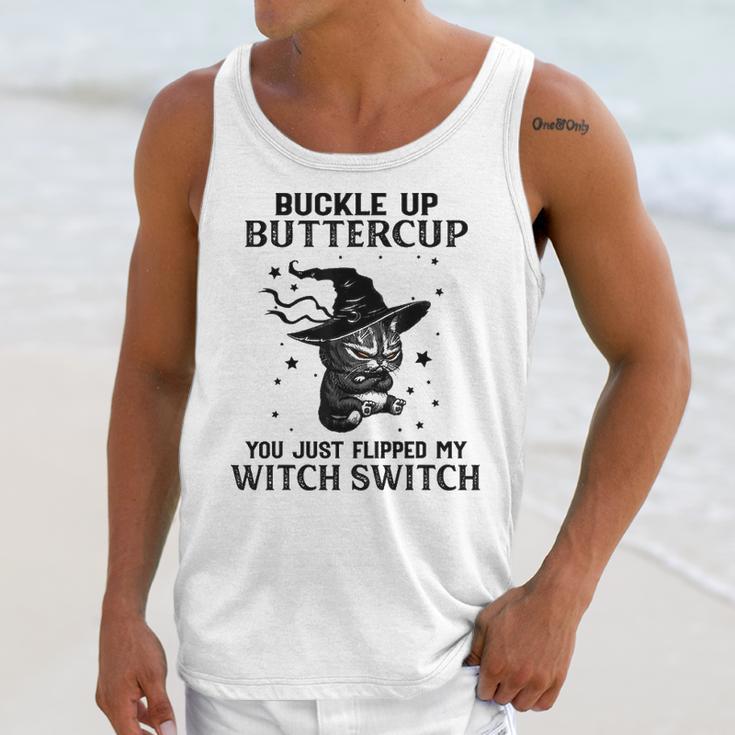 Cat Buckle Up Buttercup You Just Flipped My Witch Switch 3 Unisex Tank Top Gifts for Her