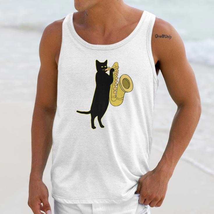 Cat Playing Saxophone Shirt Cool Wind Instrument Sax Gift Unisex Tank Top Gifts for Her