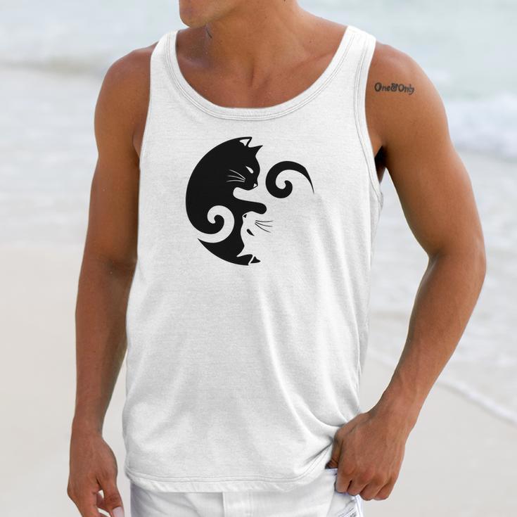 Cats Rule Simple Yin Yang Animal Graphic Unisex Tank Top Gifts for Her