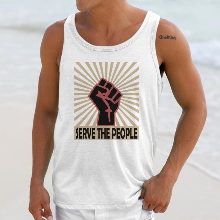 Communist Propaganda Socialist Fist Serve The People Unisex Tank Top Gifts for Her