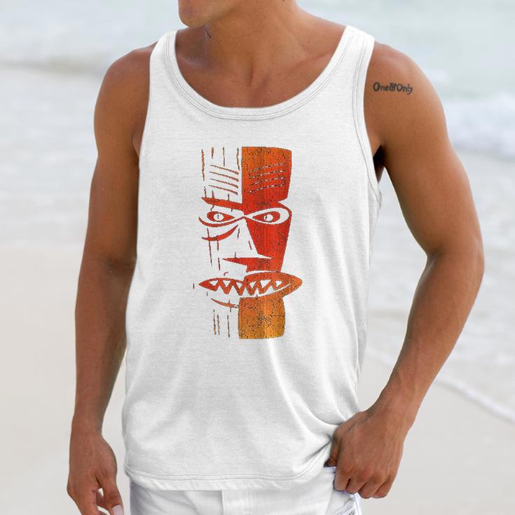 Cool Retro Island Polynesian Tiki Head Unisex Tank Top Gifts for Her