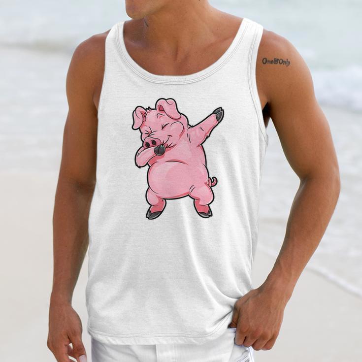 Dabbing Pig Funny Piggy Farm Farmer Pig Dab Dance Unisex Tank Top Gifts for Her