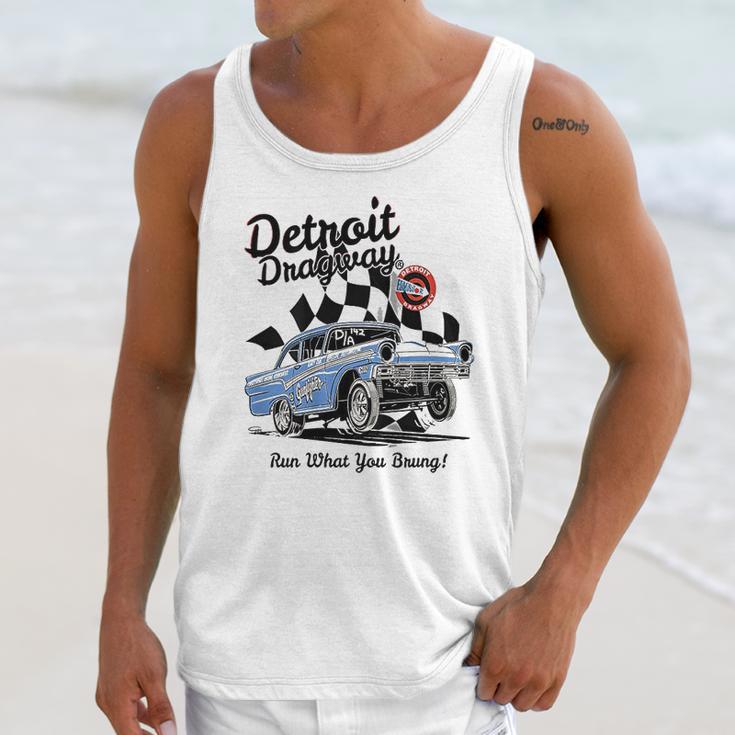 Detroit Dragway Run What You Brung Gasser Unisex Tank Top Gifts for Her