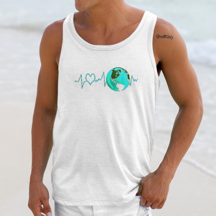 Earth Day Heartbeat Recycling Climate Change Activism Gift Unisex Tank Top Gifts for Her