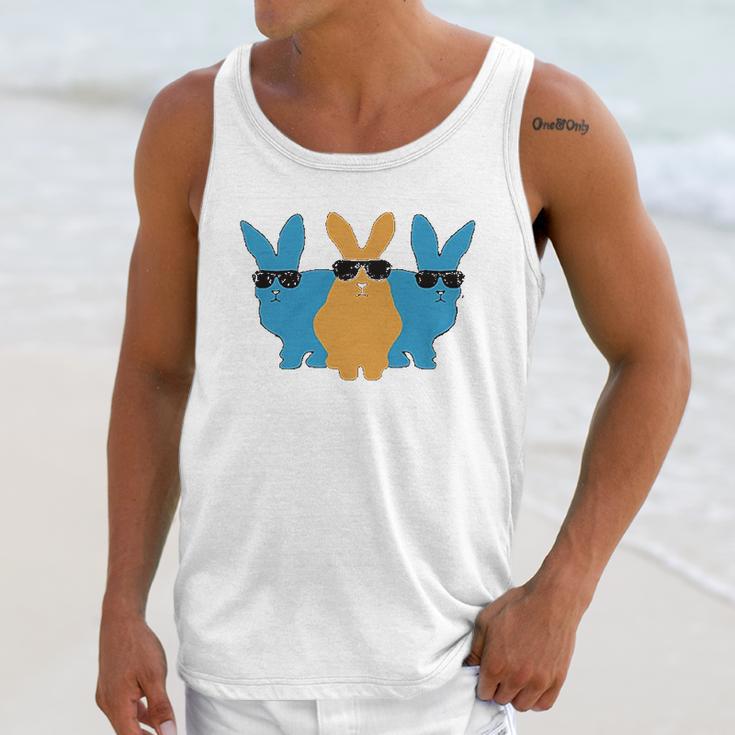 Easter For Men Hip Trio Bunnies Funny Graphic Hipster Easter Bunny Unisex Tank Top Gifts for Her