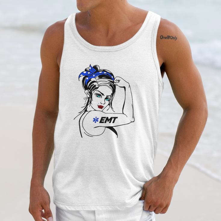 Ems Emergency Emt Rosie The Riveter Unisex Tank Top Gifts for Her