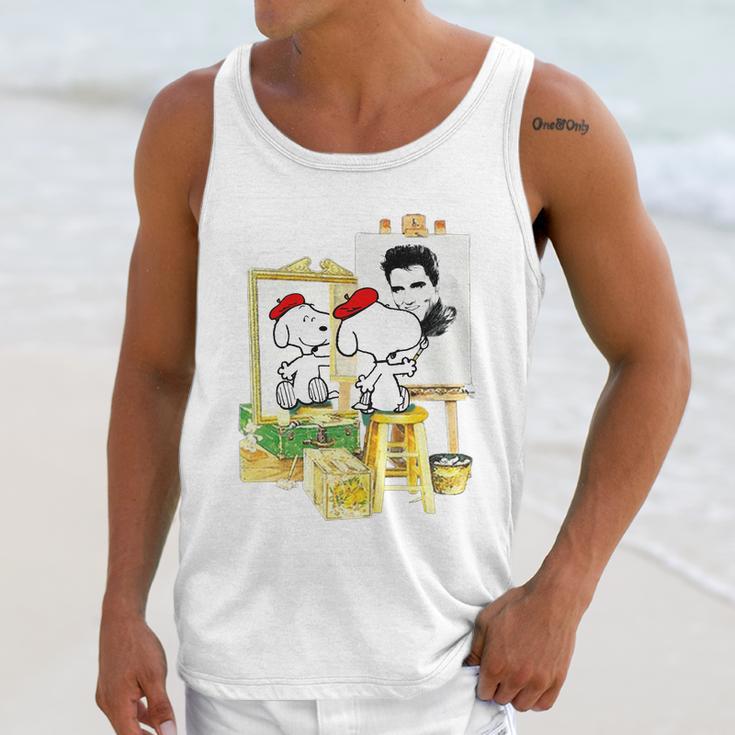 Funny Snoopys Painting The Picture - Elvis Presley Unisex Tank Top Gifts for Her